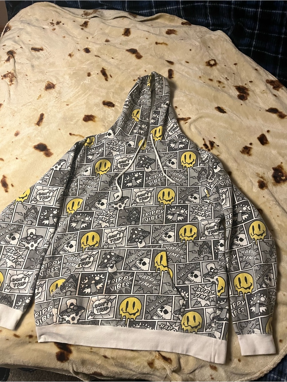Eighty Eight Gray & Yellow Graphic Zip-Up Hoodie